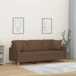 vidaXL Canapé 3 places - Marron