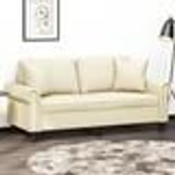 vidaXL Canapé 2 places avec oreillers crème 140 cm similicuir