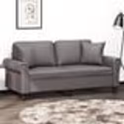 vidaXL Canapé 2 places avec oreillers décoratifs gris 140cm similicuir