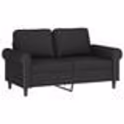 vidaXL Canapé 2 places avec oreillers décoratifs noir 120 cm velours