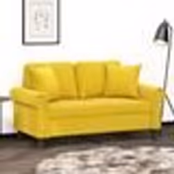 vidaXL Canapé 2 places avec oreillers décoratifs jaune 120 cm velours