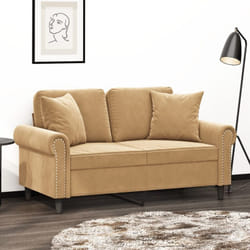 Vidaxl - Canapé 2 places avec oreillers décoratifs brun 120 cm velours