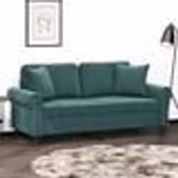 vidaXL Canapé 2 places avec oreillers vert foncé 140 cm velours