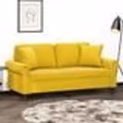 vidaXL Canapé 2 places avec oreillers décoratifs jaune 140 cm velours