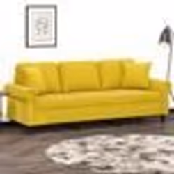 vidaXL Canapé 3 places avec oreillers décoratifs jaune 180 cm velours