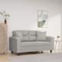 vidaXL Canapé 2 places avec oreillers gris clair 120 cm