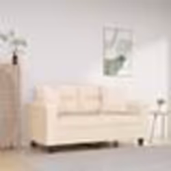 vidaXL Canapé 2 places avec oreillers beige 120 cm tissu microfibre