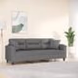 vidaXL Canapé 3 places avec oreillers gris foncé 180 cm