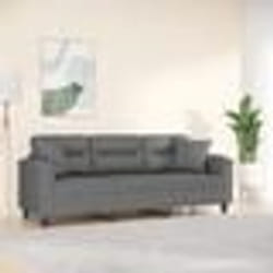 vidaXL Canapé 3 places avec oreillers gris foncé 180 cm
