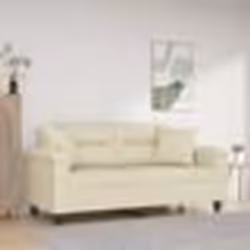 vidaXL Canapé 2 places avec oreillers crème 140 cm similicuir