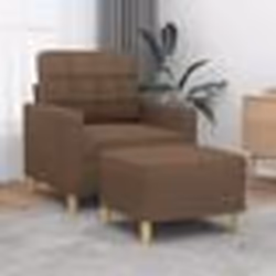 vidaXL Fauteuil avec repose-pied Marron 60 cm Tissu