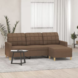 Vidaxl - Canapé à 3 places avec repose-pieds Marron 180 cm Tissu