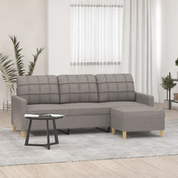Vidaxl - Canapé à 3 places avec repose-pieds Taupe 180 cm Tissu
