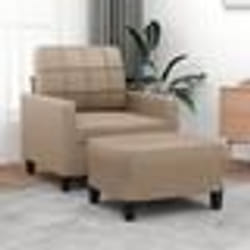 vidaXL Fauteuil avec repose-pied Cappuccino 60 cm Similicuir