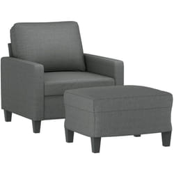 vidaXL Fauteuil avec repose-pied Gris foncé 60 cm Tissu