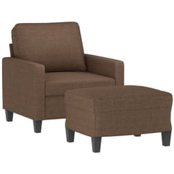 Fauteuil Avec Repose-pied Marron 60 Cm Tissu Vidaxl