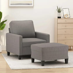 Vidaxl Fauteuil avec Repose-pied - Taupe - 60 cm Tissu