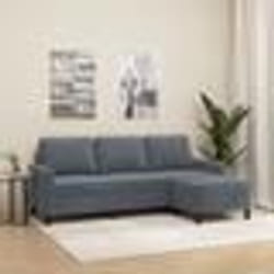 vidaXL Canapé à 3 places avec repose-pieds Gris foncé 180 cm Velours