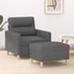 vidaXL Fauteuil avec repose-pied Gris foncé 60 cm Tissu