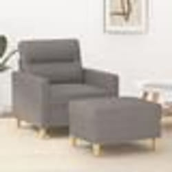 vidaXL Fauteuil avec repose-pied Taupe 60 cm Tissu