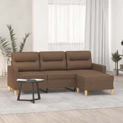 Vidaxl - Canapé à 3 places avec repose-pieds Marron 180 cm Tissu