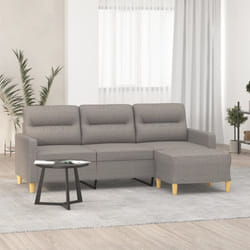 Vidaxl - Canapé à 3 places avec repose-pieds Taupe 180 cm Tissu