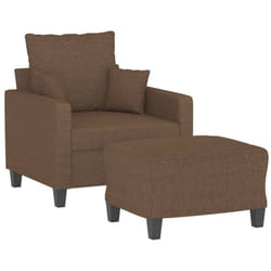 Fauteuil Avec Repose-pied Marron 60 Cm Tissu Vidaxl