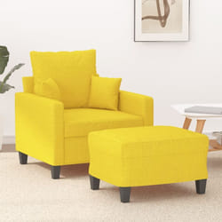 Fauteuil Avec Repose-pied Jaune Clair 60 Cm Tissu Vidaxl