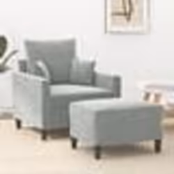 vidaXL Fauteuil avec repose-pied Gris clair 60 cm Velours