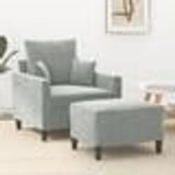 vidaXL Fauteuil avec repose-pied Gris clair 60 cm Velours