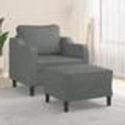vidaXL Fauteuil avec repose-pied Gris foncé 60 cm Tissu