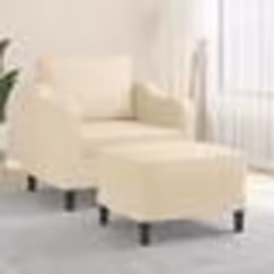 vidaXL Fauteuil avec repose-pied Crème 60 cm Tissu