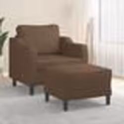 vidaXL Fauteuil avec repose-pied Marron 60 cm Tissu canapé fauteuil fauteuil TV canapé simple canapé canapé relax 3201130