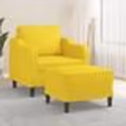 vidaXL Fauteuil avec repose-pied Jaune clair 60 cm Tissu