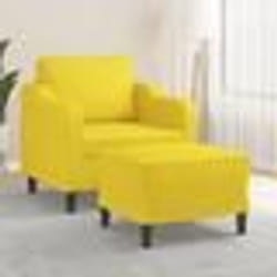 vidaXL Fauteuil avec repose-pied Jaune clair 60 cm Tissu