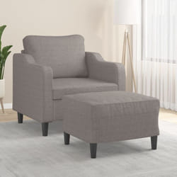 Vidaxl - Fauteuil avec repose-pied Taupe 60 cm Tissu