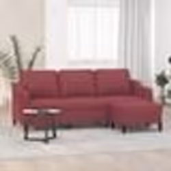 vidaXL Canapé à 3 places avec repose-pieds Rouge bordeaux 180 cm Tissu
