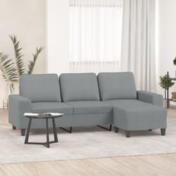 Vidaxl - Canapé à 3 places avec repose-pieds Gris clair 180 cm Tissu