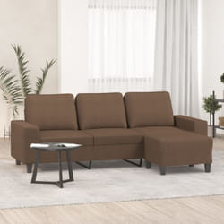 Vidaxl - Canapé à 3 places avec repose-pieds Marron 180 cm Tissu