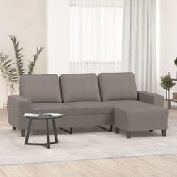 Vidaxl - Canapé à 3 places avec repose-pieds Taupe 180 cm Tissu