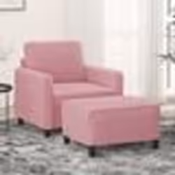 vidaXL Fauteuil avec repose-pied Rose 60 cm Velours