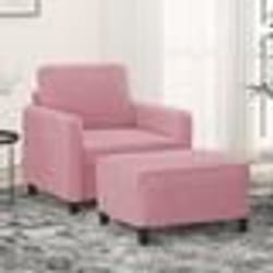 vidaXL Fauteuil avec repose-pied Rose 60 cm Velours