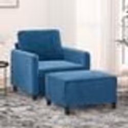 vidaXL Fauteuil avec repose-pied Bleu 60 cm Velours