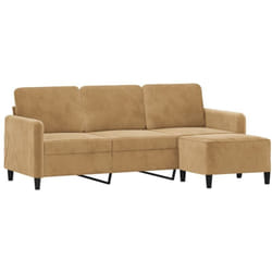 Vidaxl - Canapé à 3 places avec repose-pieds Marron 180 cm Velours