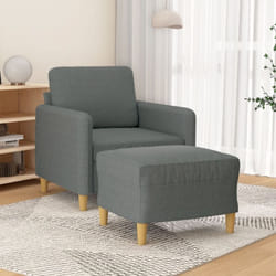 Vidaxl - Fauteuil avec repose-pied Gris foncé 60 cm Tissu