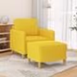 vidaXL Fauteuil avec repose-pied Jaune clair 60 cm Tissu