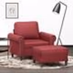 vidaXL Fauteuil avec repose-pied Rouge bordeaux 60 cm Similicuir