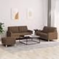 vidaXL Ensemble de canapés 3 pcs avec coussins Marron Tissu