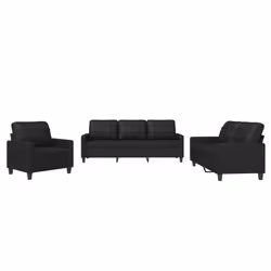 VidaXL 3201338, Noir, mousse, Simili-cuir, Métal, Polywood, Textile, 198 cm, 77 cm, 80 cm