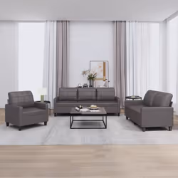 VidaXL 3201340, Gris, mousse, Simili-cuir, Métal, Polywood, Textile, 198 cm, 77 cm, 80 cm